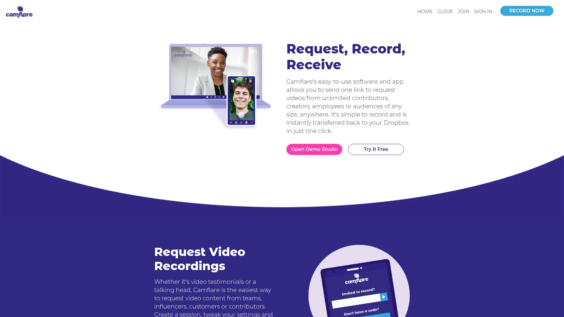 camflare.io screenshot