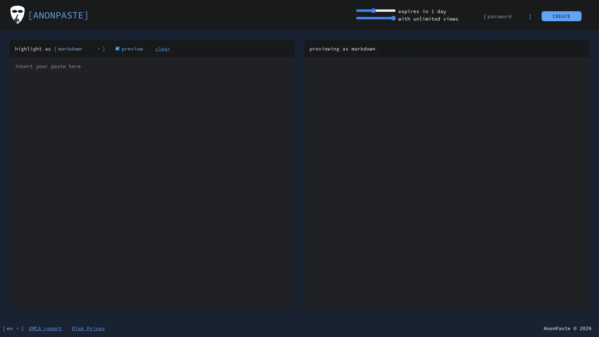 anonpaste.pw screenshot
