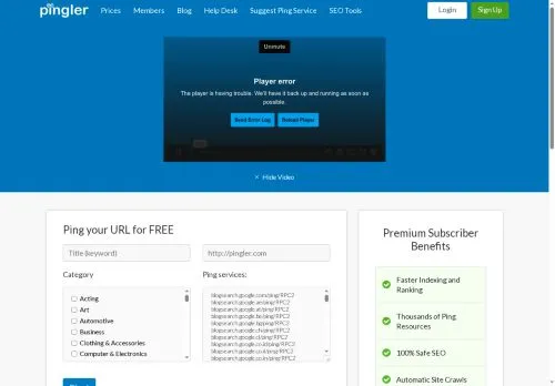 pingler.com screenshot