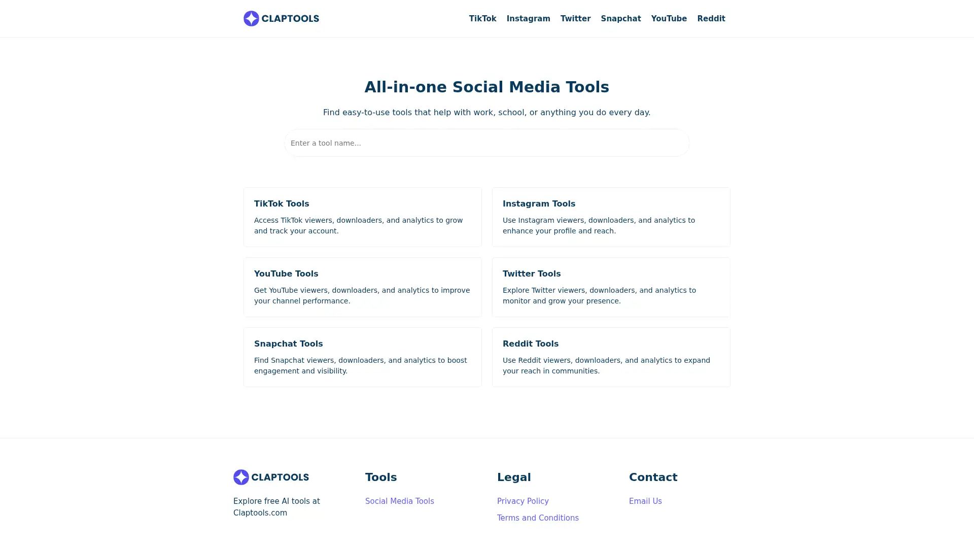 claptools.com screenshot