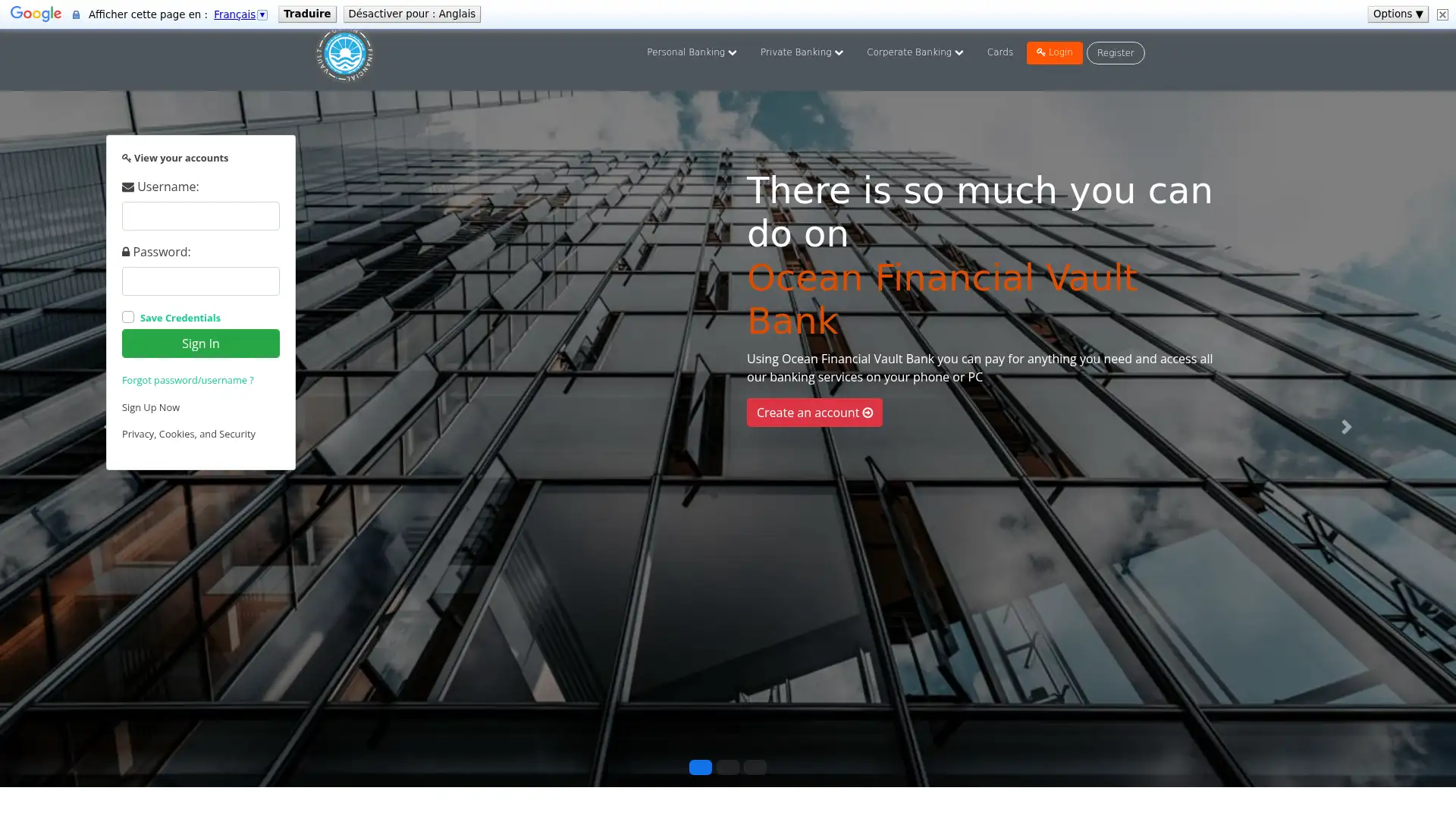 oceanfinancevault.com screenshot
