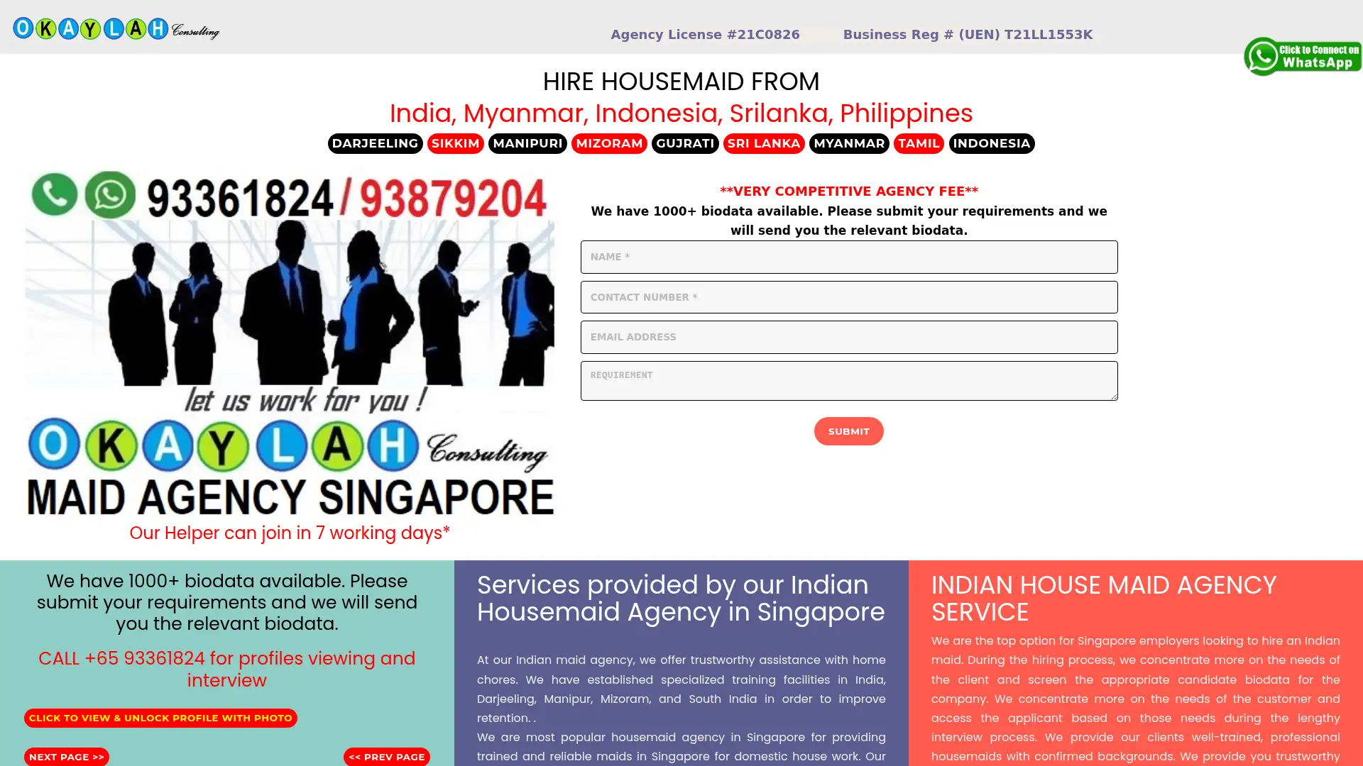 indianmaidagency.com.sg screenshot
