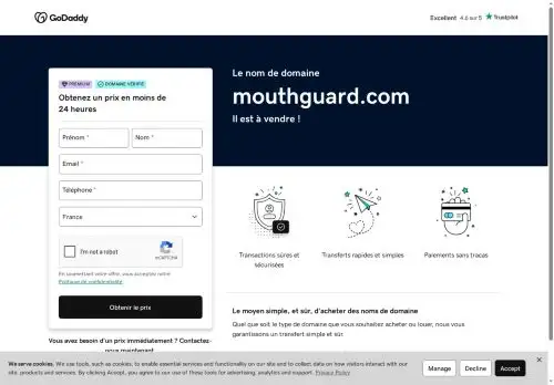 mouthguard.com screenshot