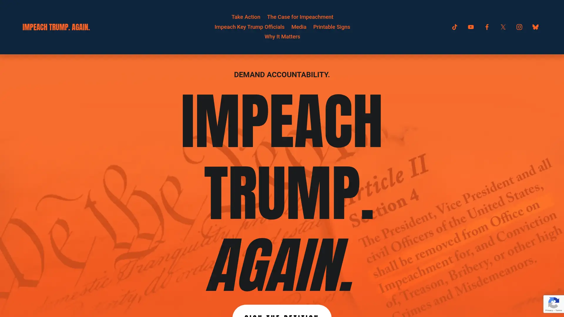 impeachtrumpagain.org screenshot
