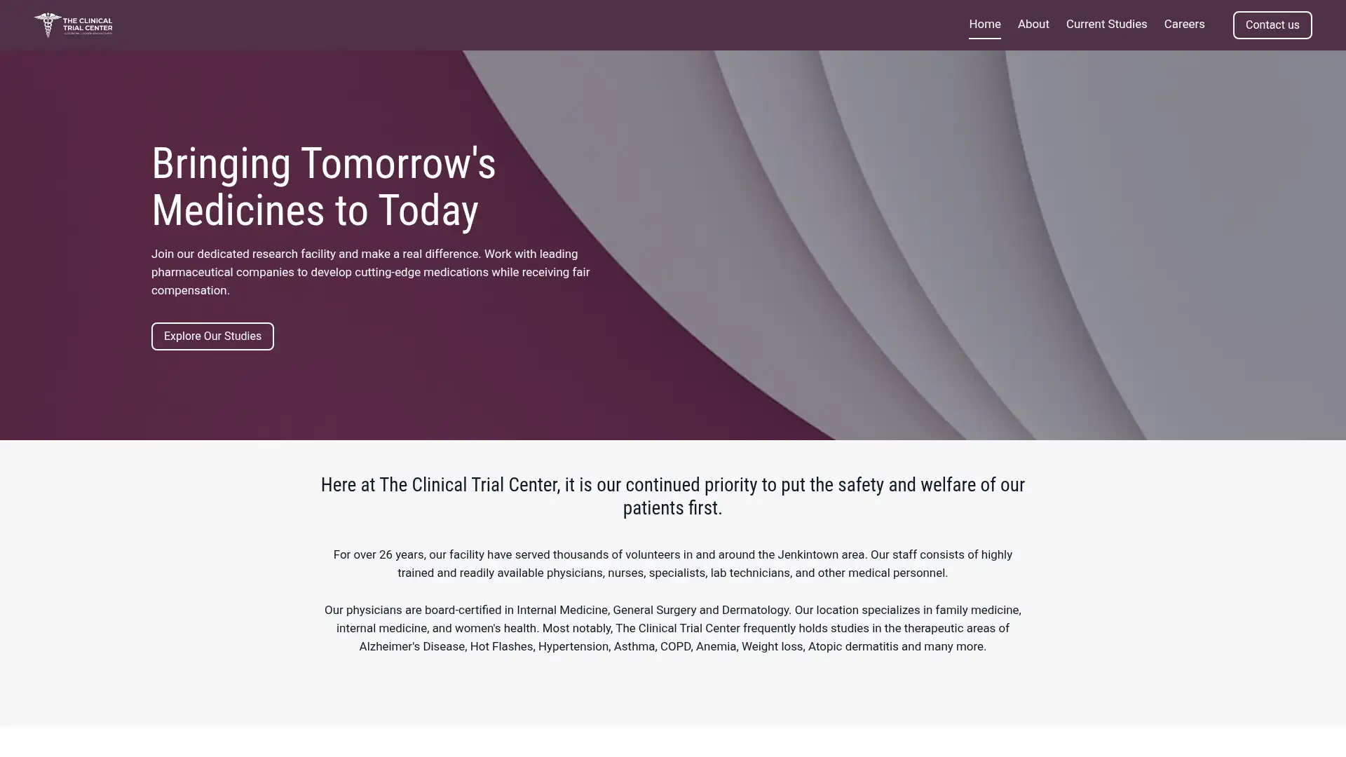 theclinicaltrialcenter.net screenshot