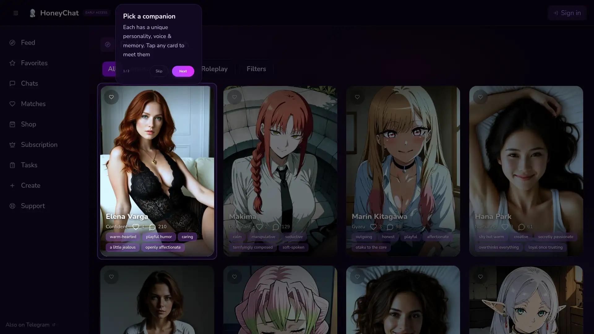 honeychat.bot screenshot