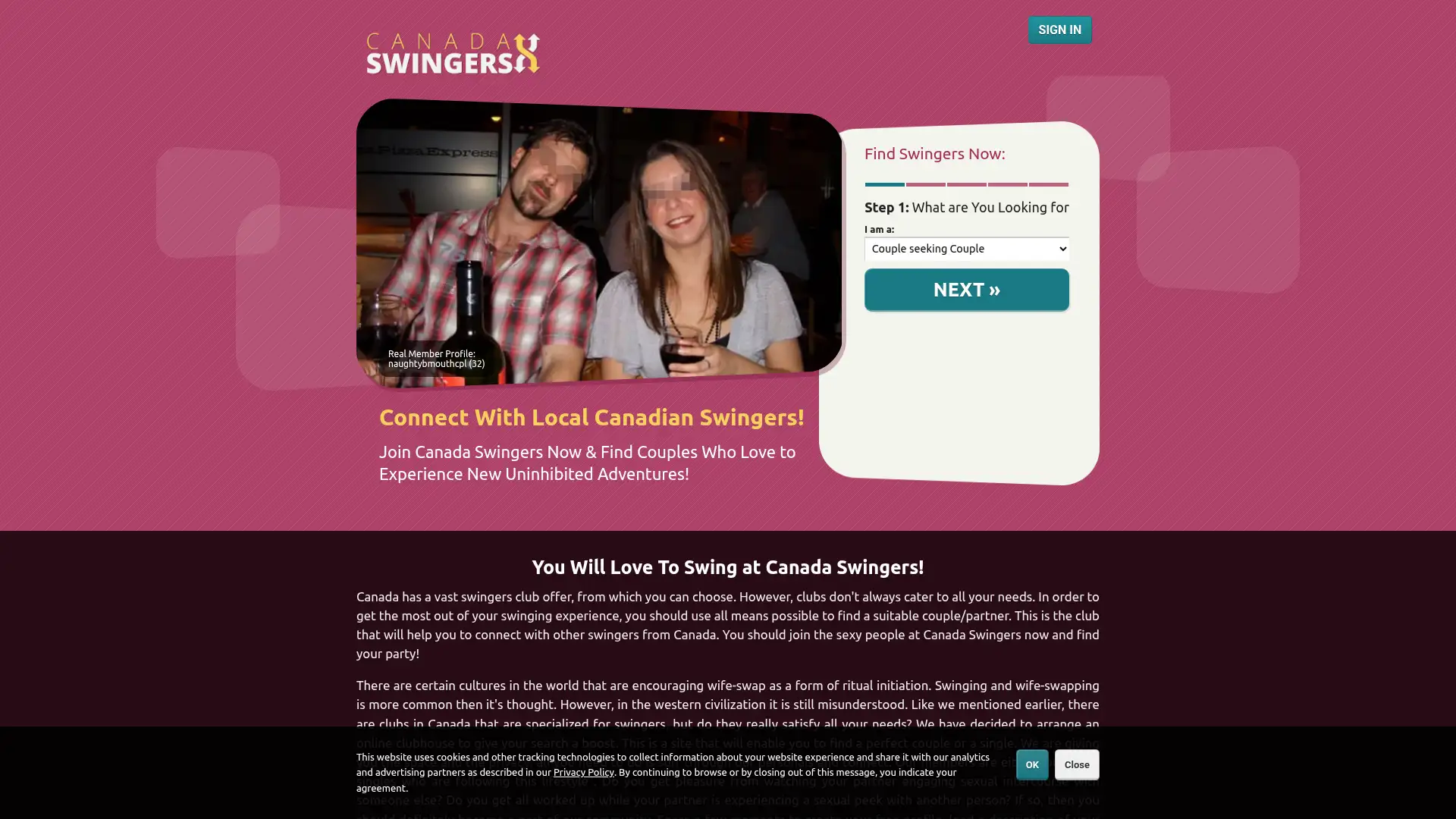 canadaswingers.ca screenshot