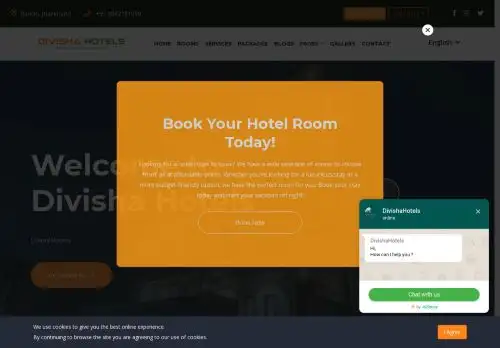divishahotels.in screenshot