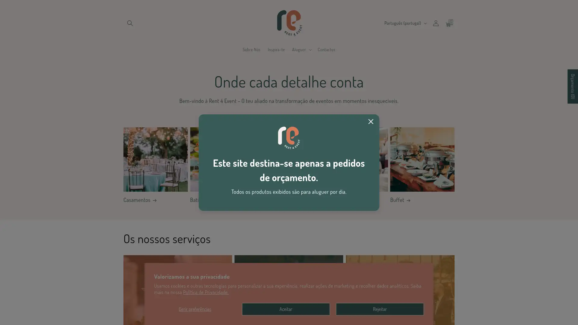 rent4event.pt screenshot