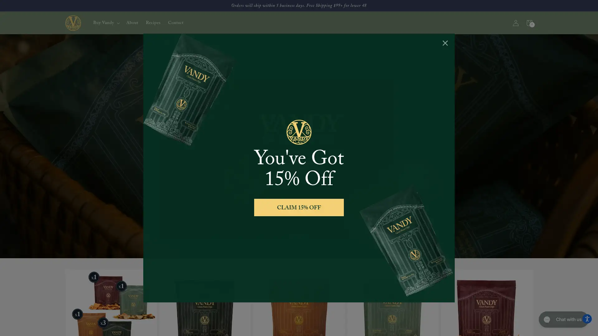 vandycrisps.com screenshot