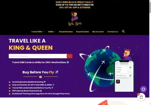 kingsims.com screenshot