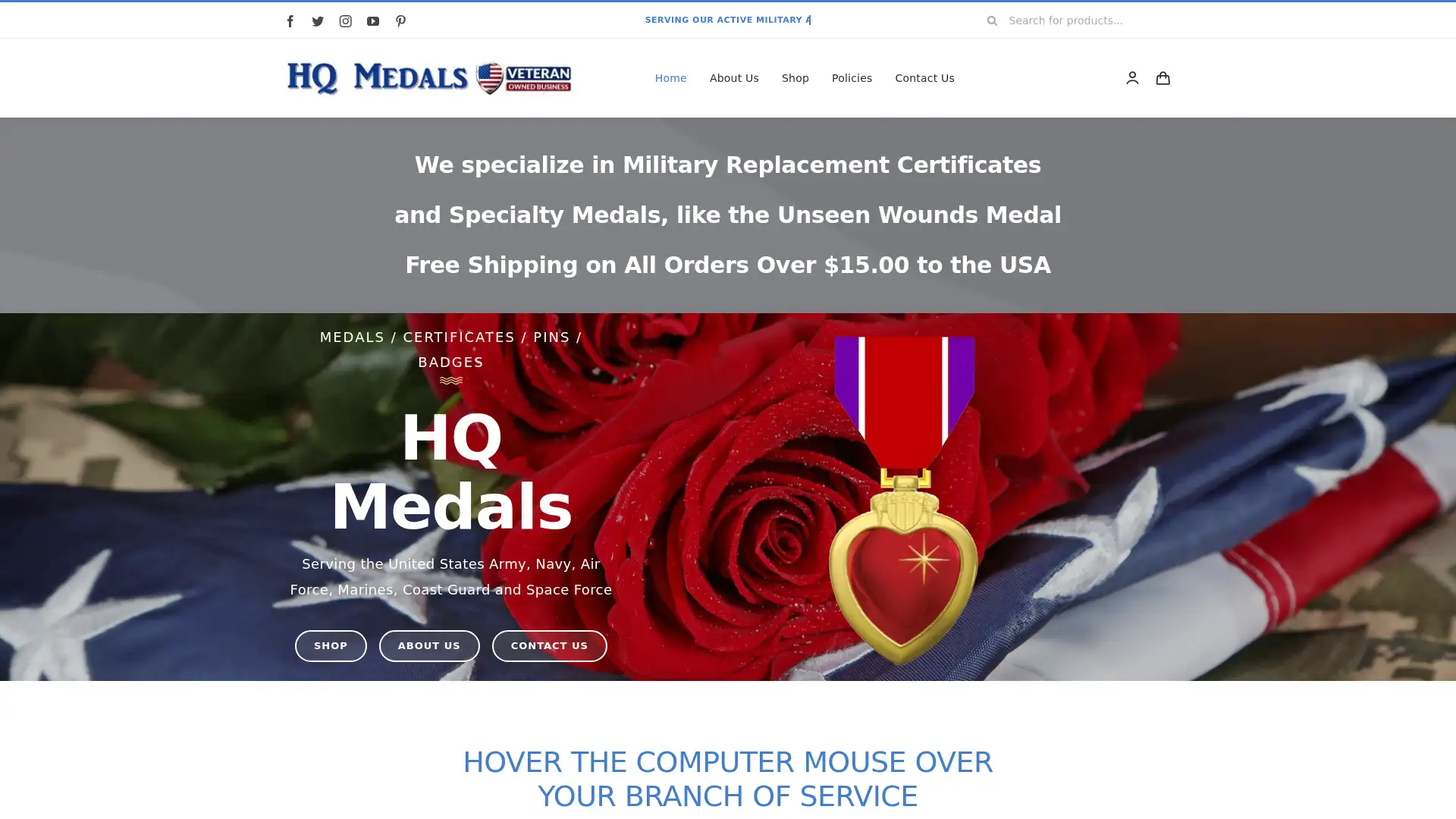 hqmedals.com screenshot