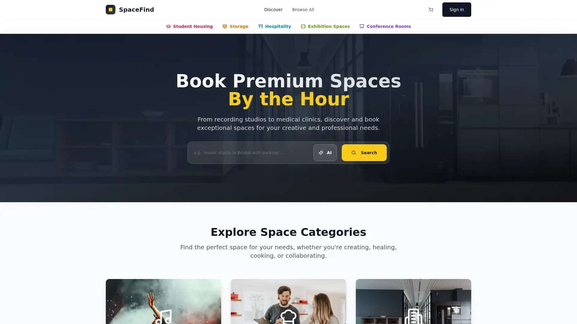 spacefind.co.uk screenshot