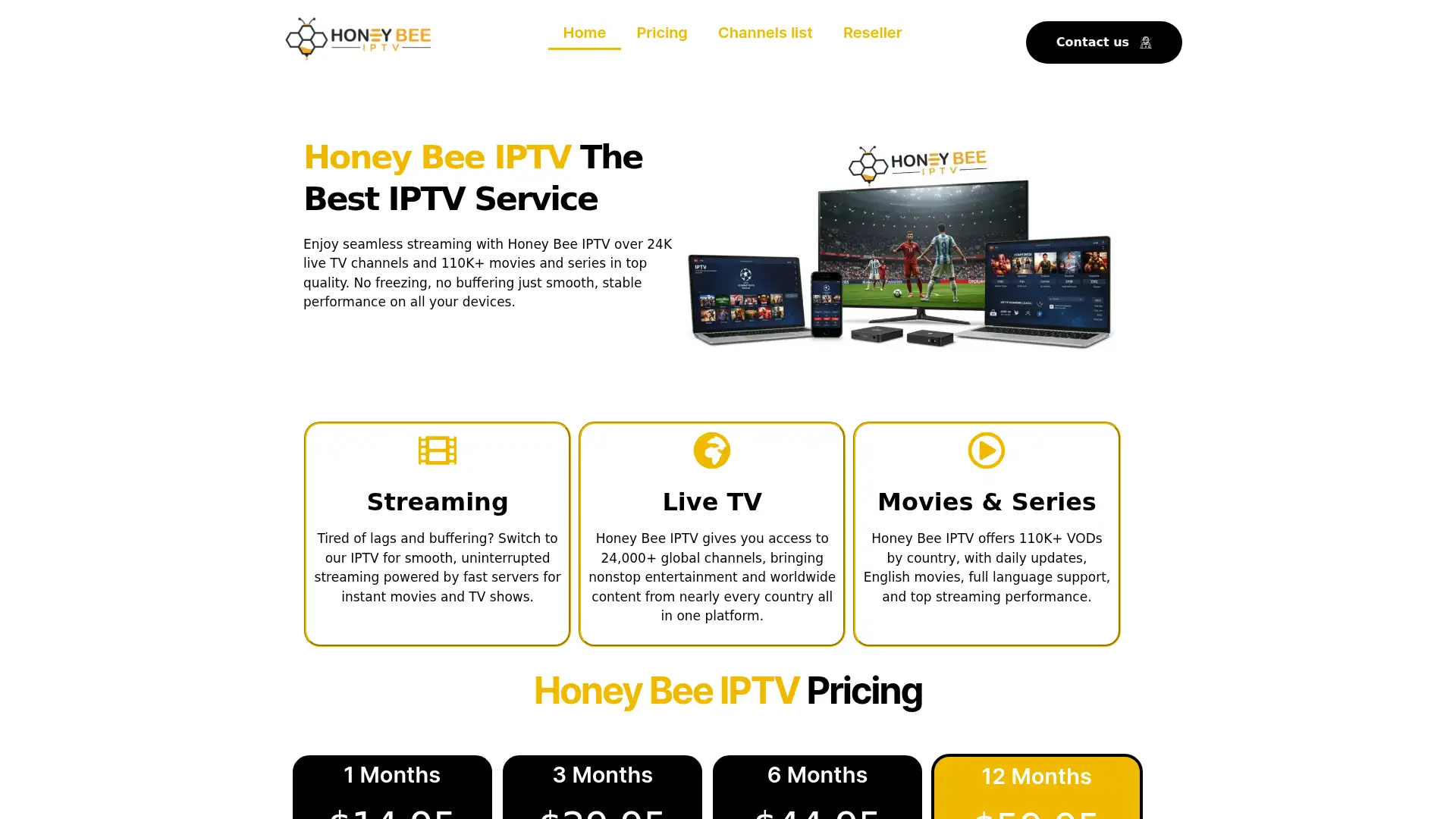 honeybeeiptv4k.us screenshot