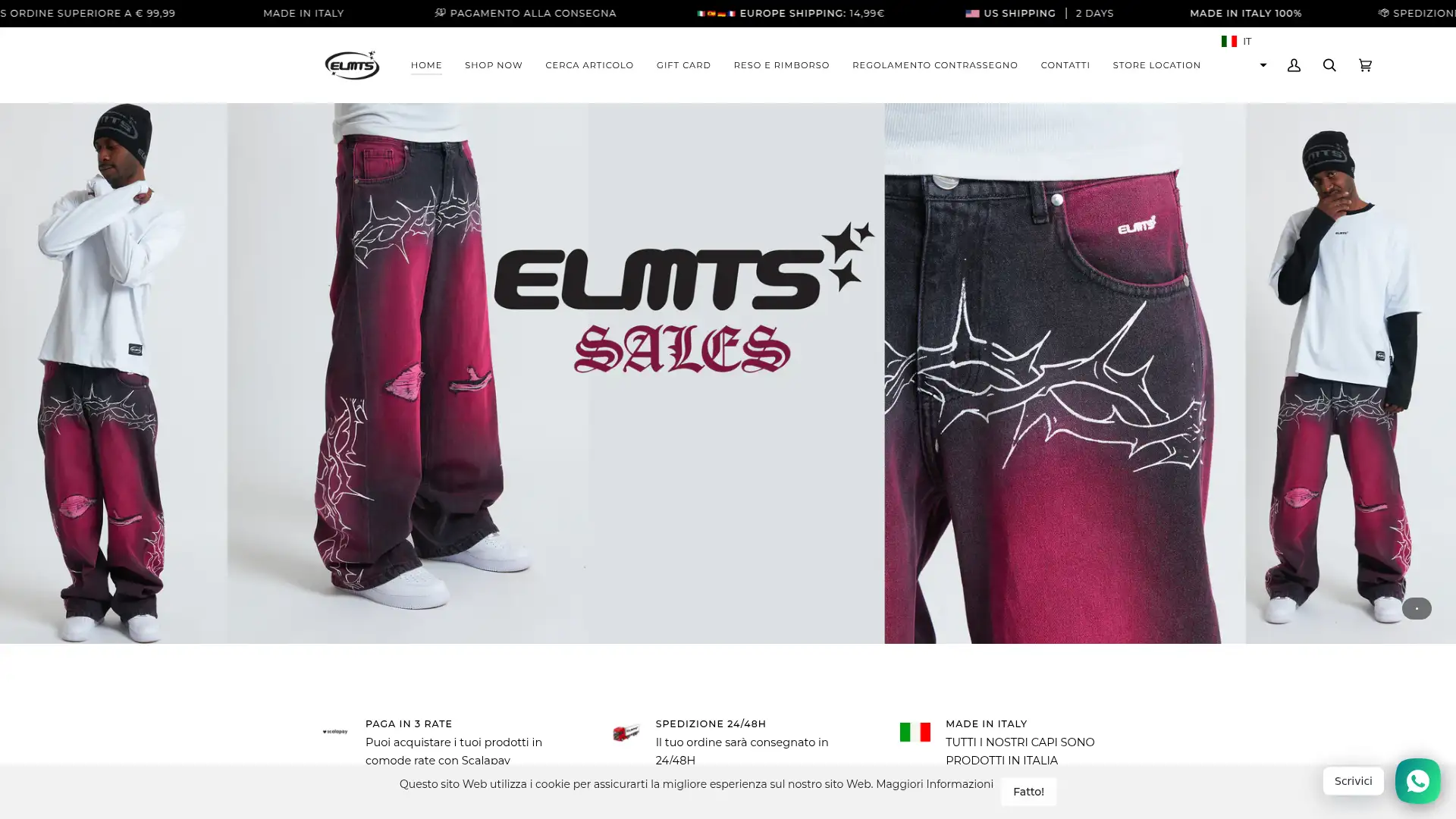 elementsshop.it screenshot