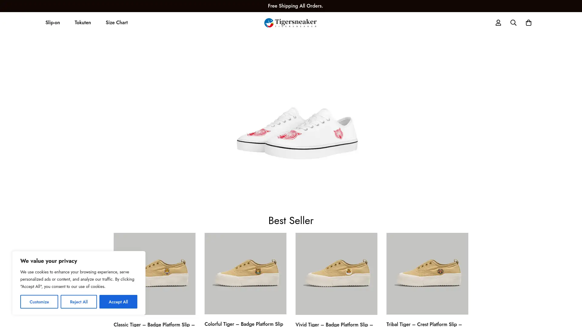 tigersneaker.store screenshot