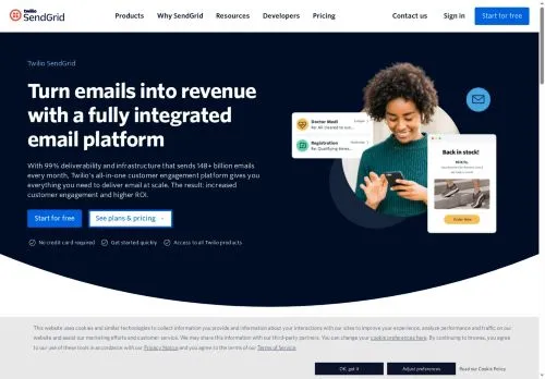 sendgrid.com screenshot