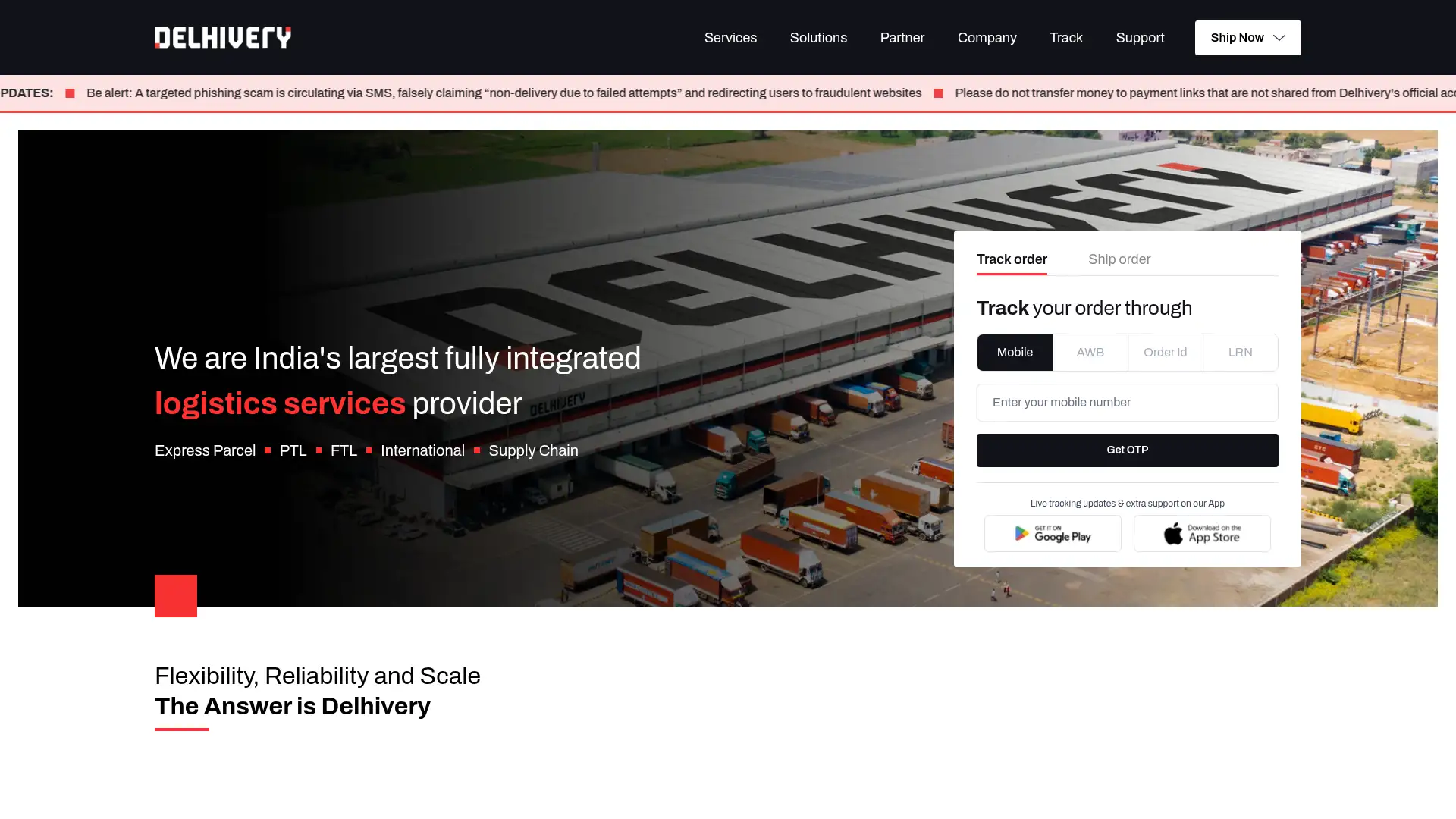 delhivery.com screenshot