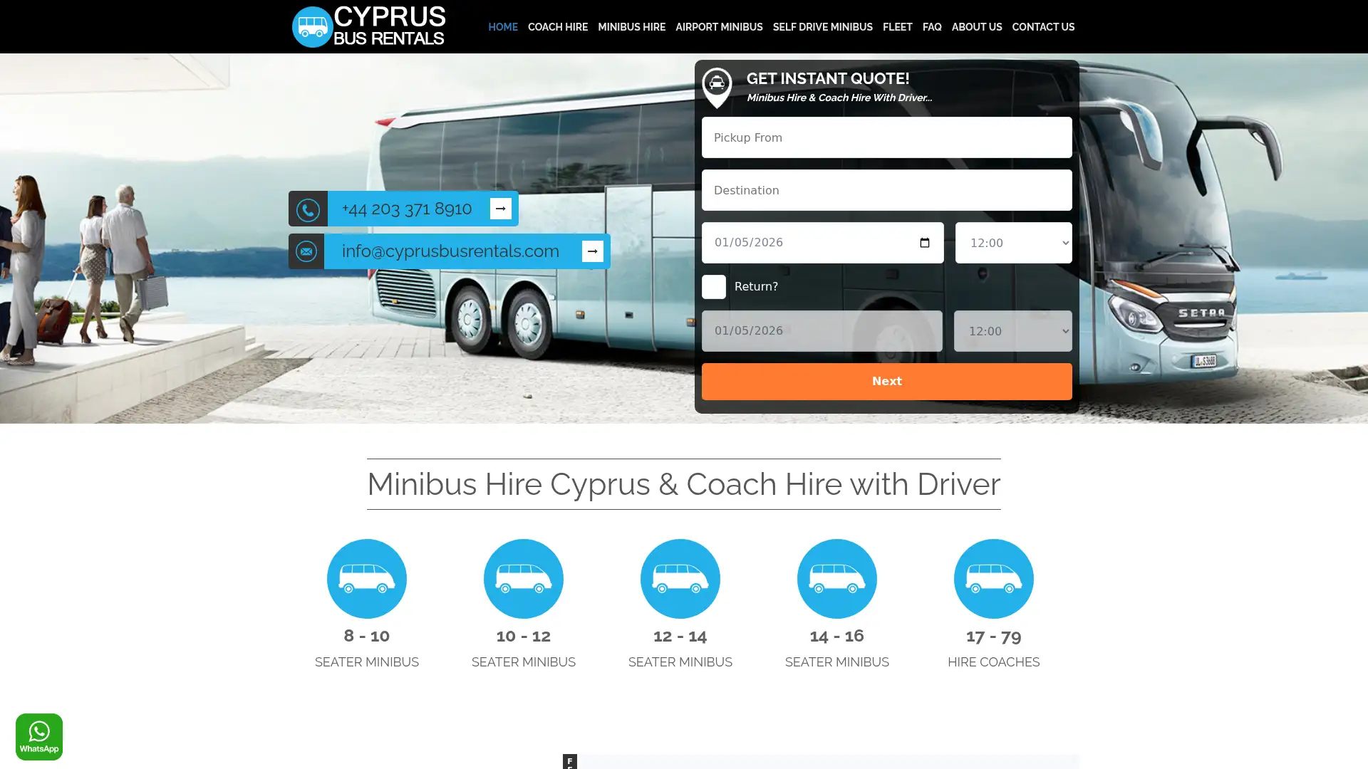 cyprusbusrentals.com screenshot