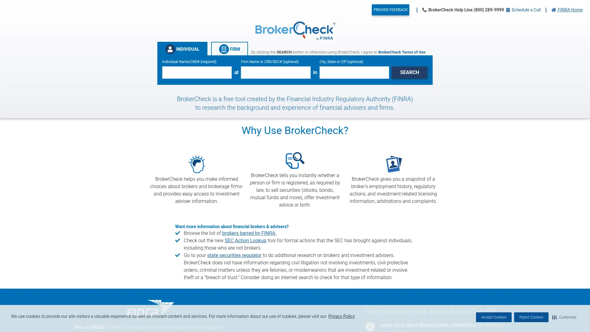 brokercheck.finra.org screenshot