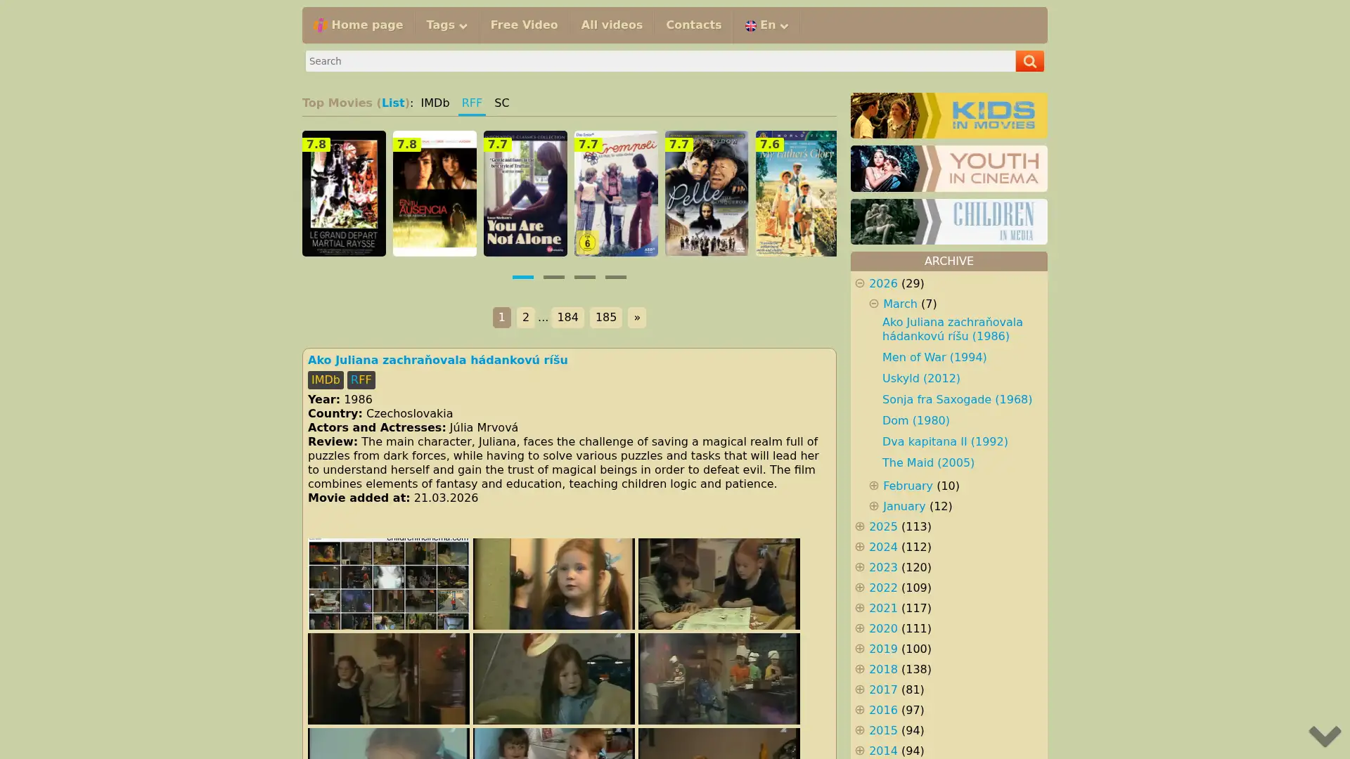childrenincinema.com screenshot