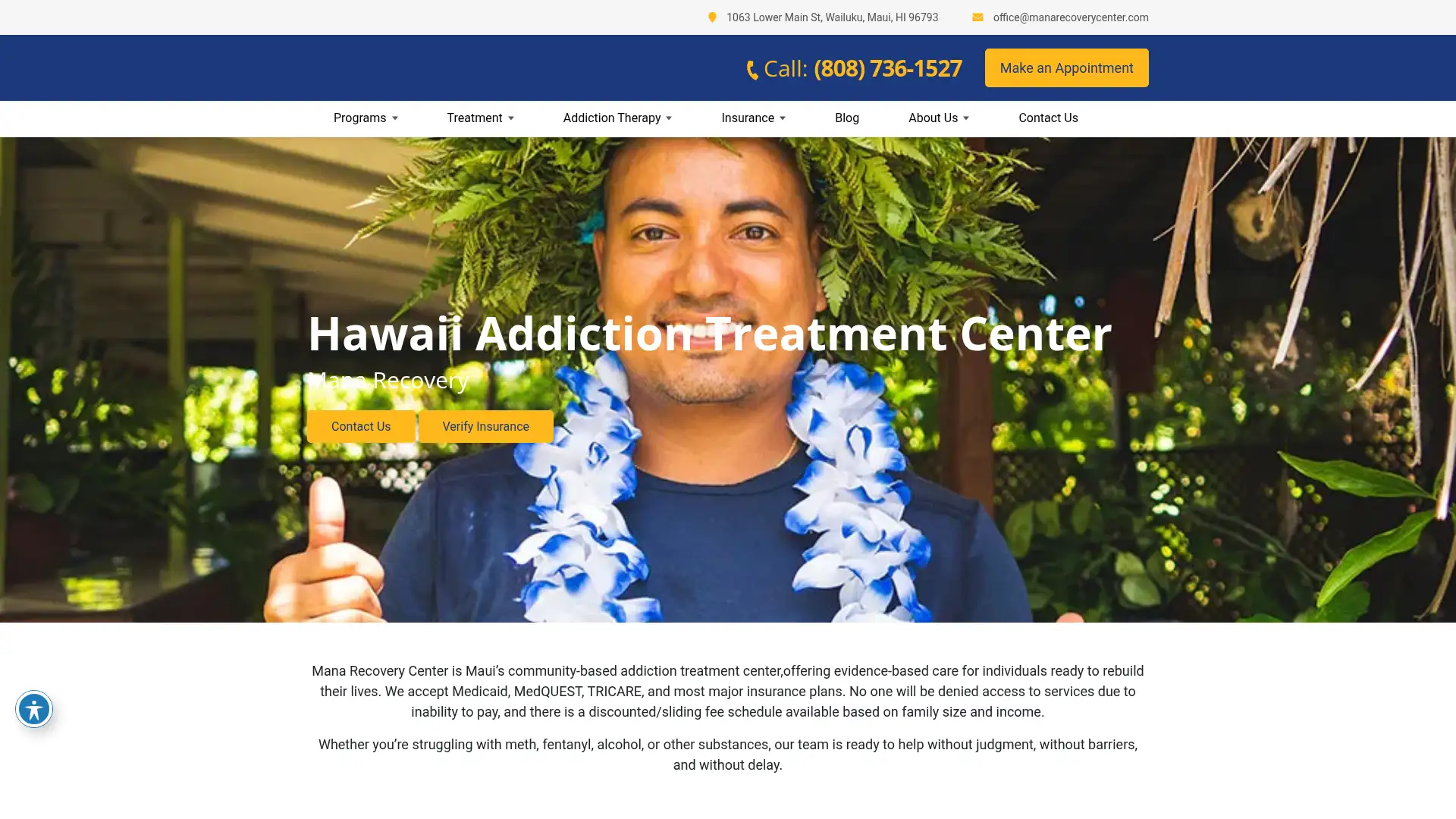 manarecoverycenter.com screenshot