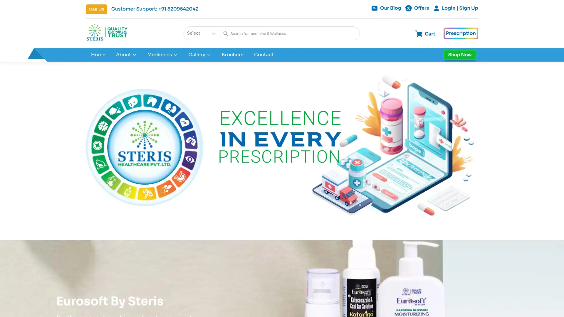 sterispharma.co.in screenshot