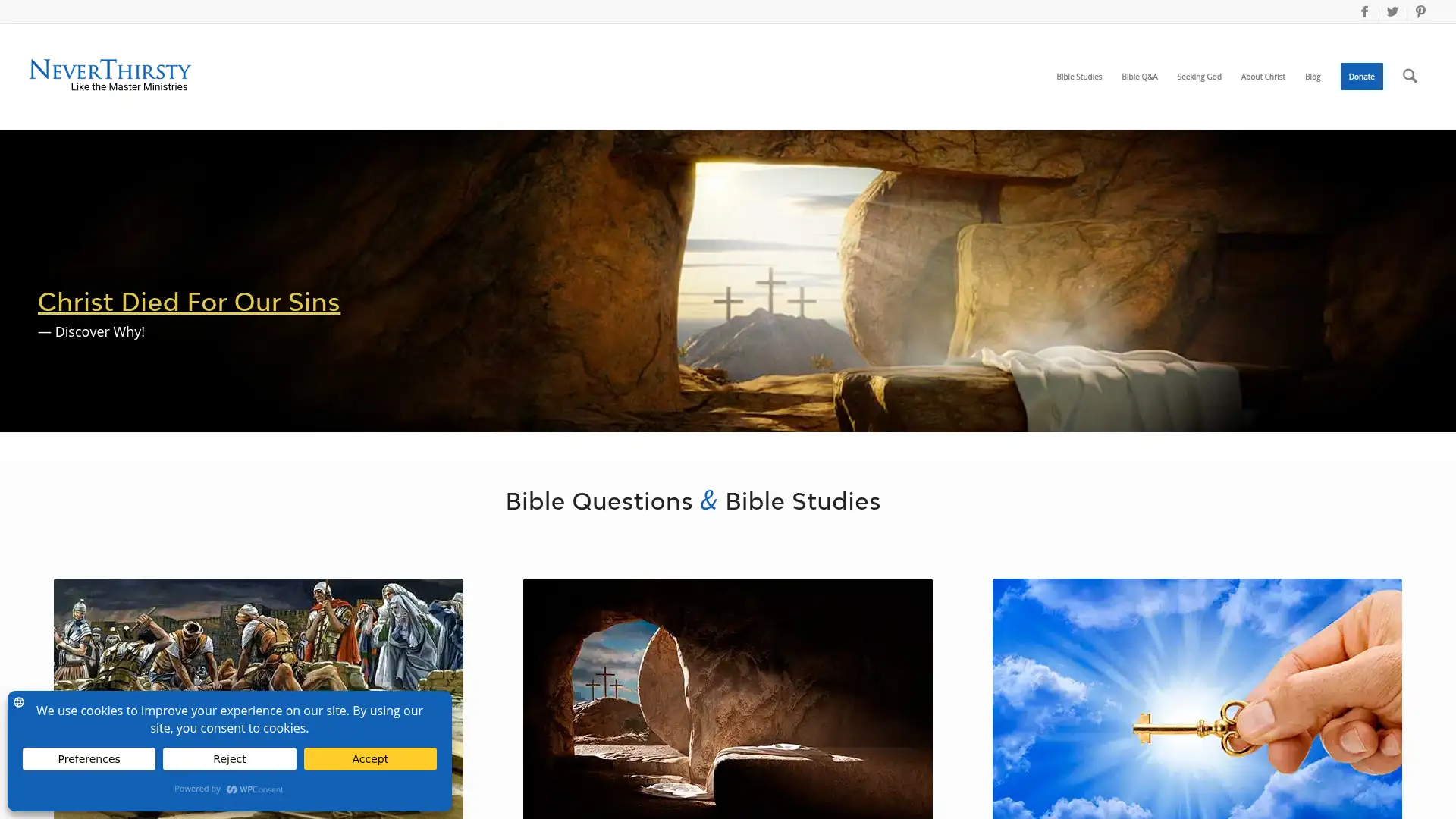 neverthirsty.org screenshot