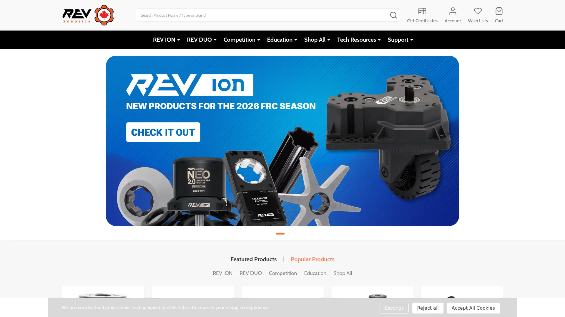revrobotics.ca screenshot