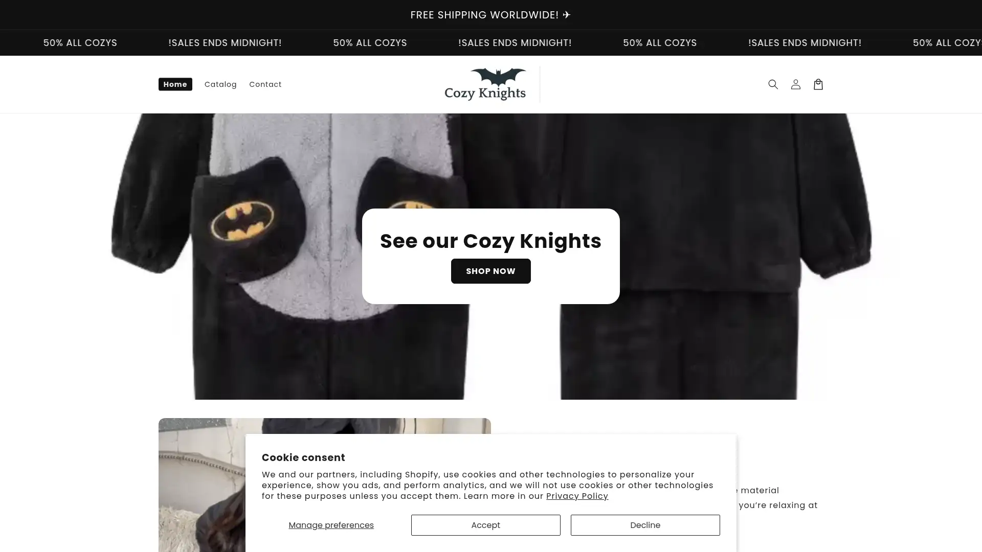 cozyknights.store screenshot