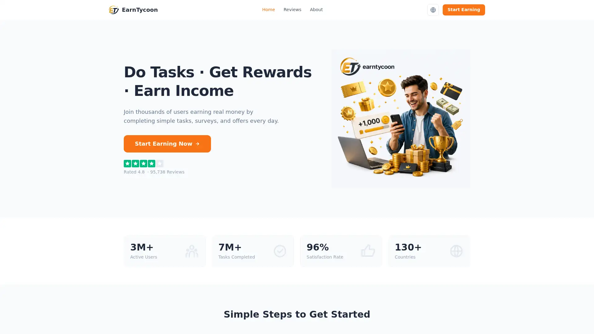 earntycoon-v.top screenshot
