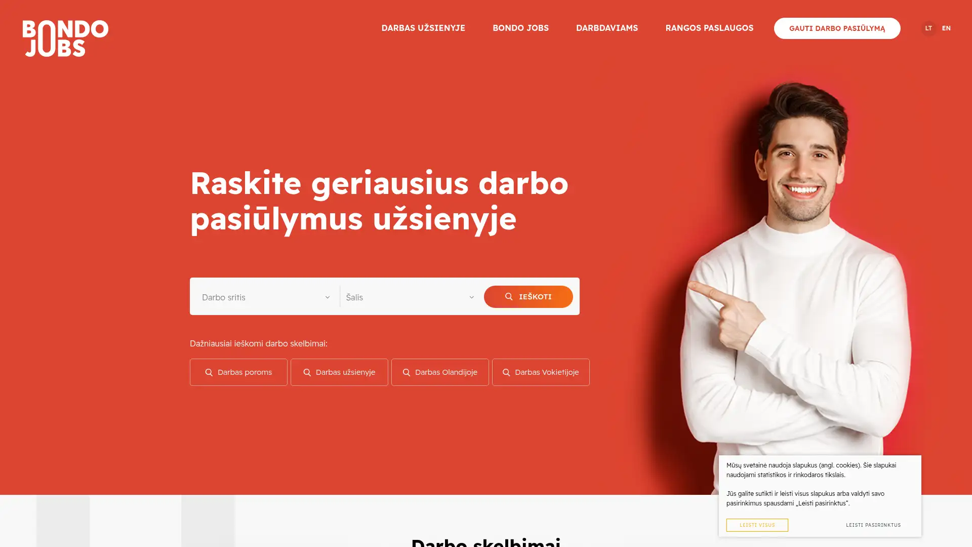 bondojobs.lt screenshot