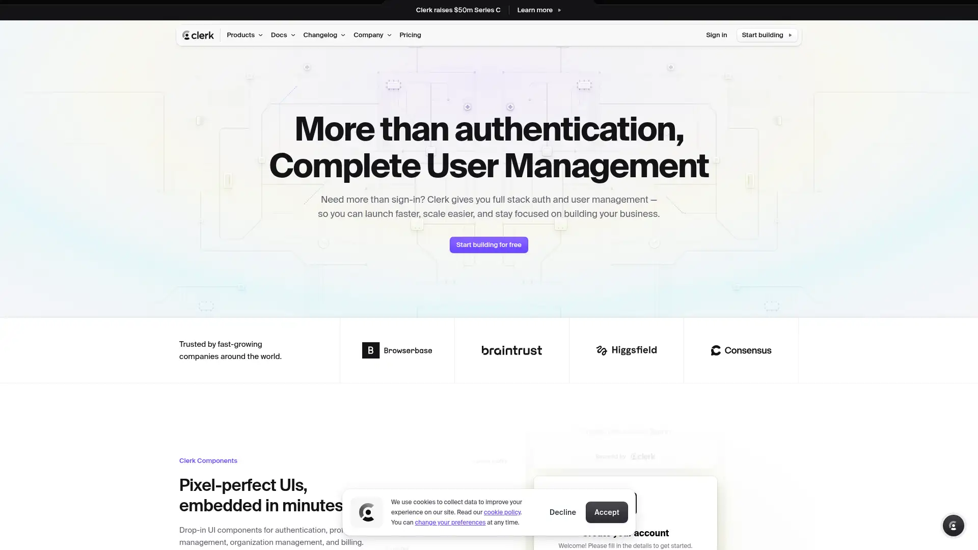 clerk.com screenshot