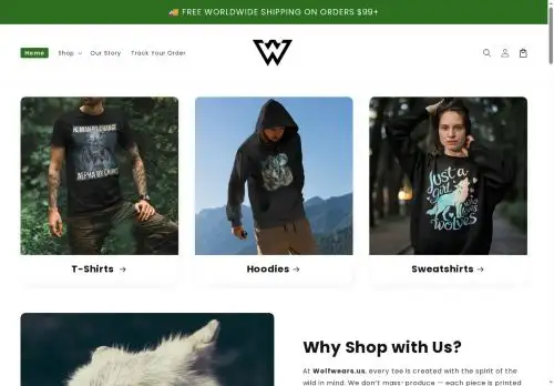 wolfwears.us screenshot