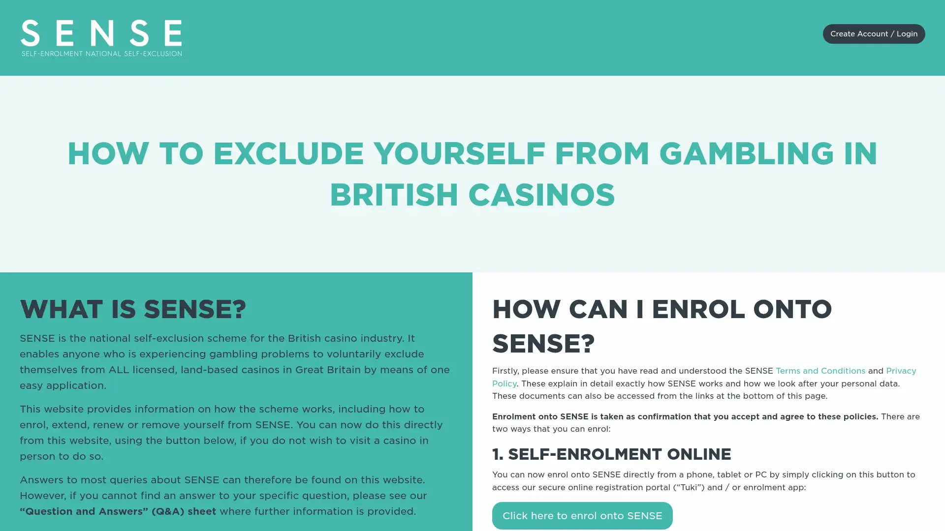 senseselfexclusion.com screenshot