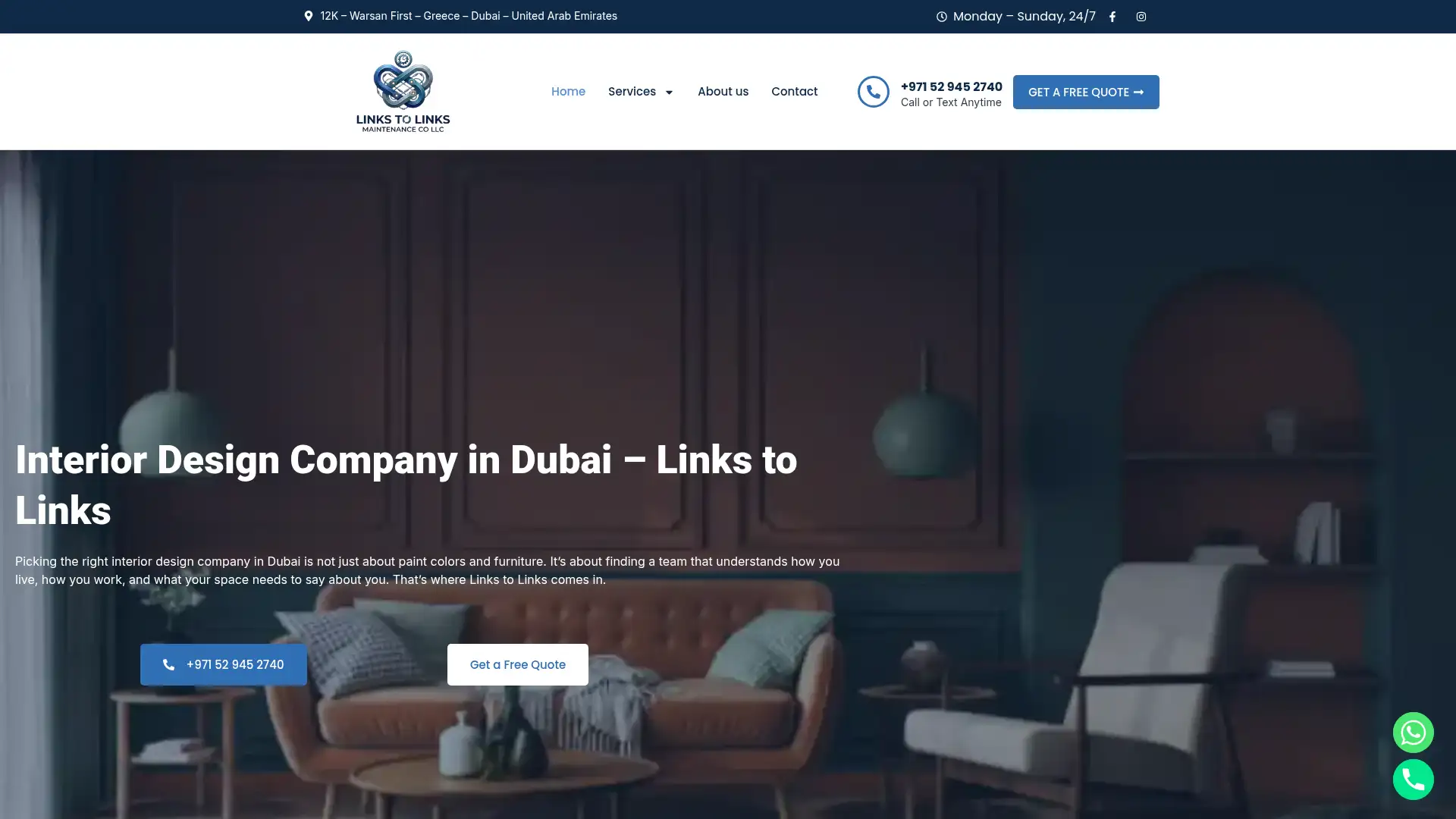 linkstolinks-fitout.com screenshot