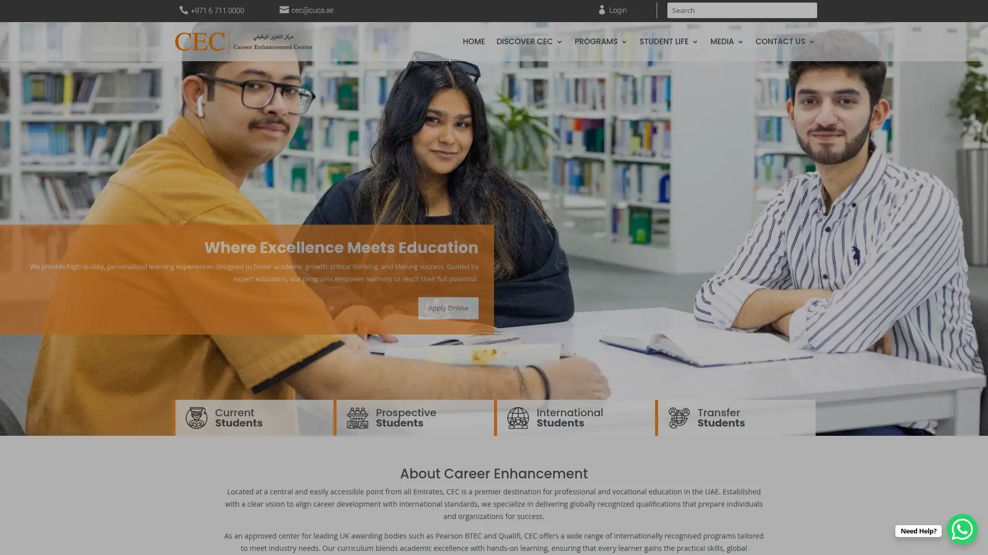 cec.ac.ae screenshot