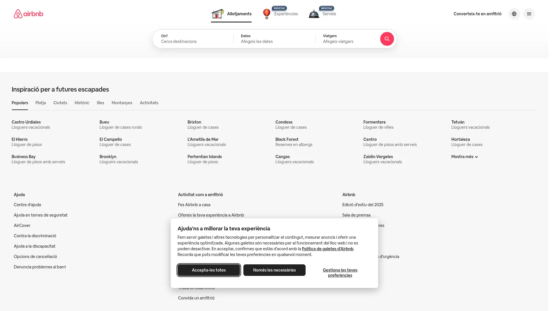 airbnb.cat screenshot
