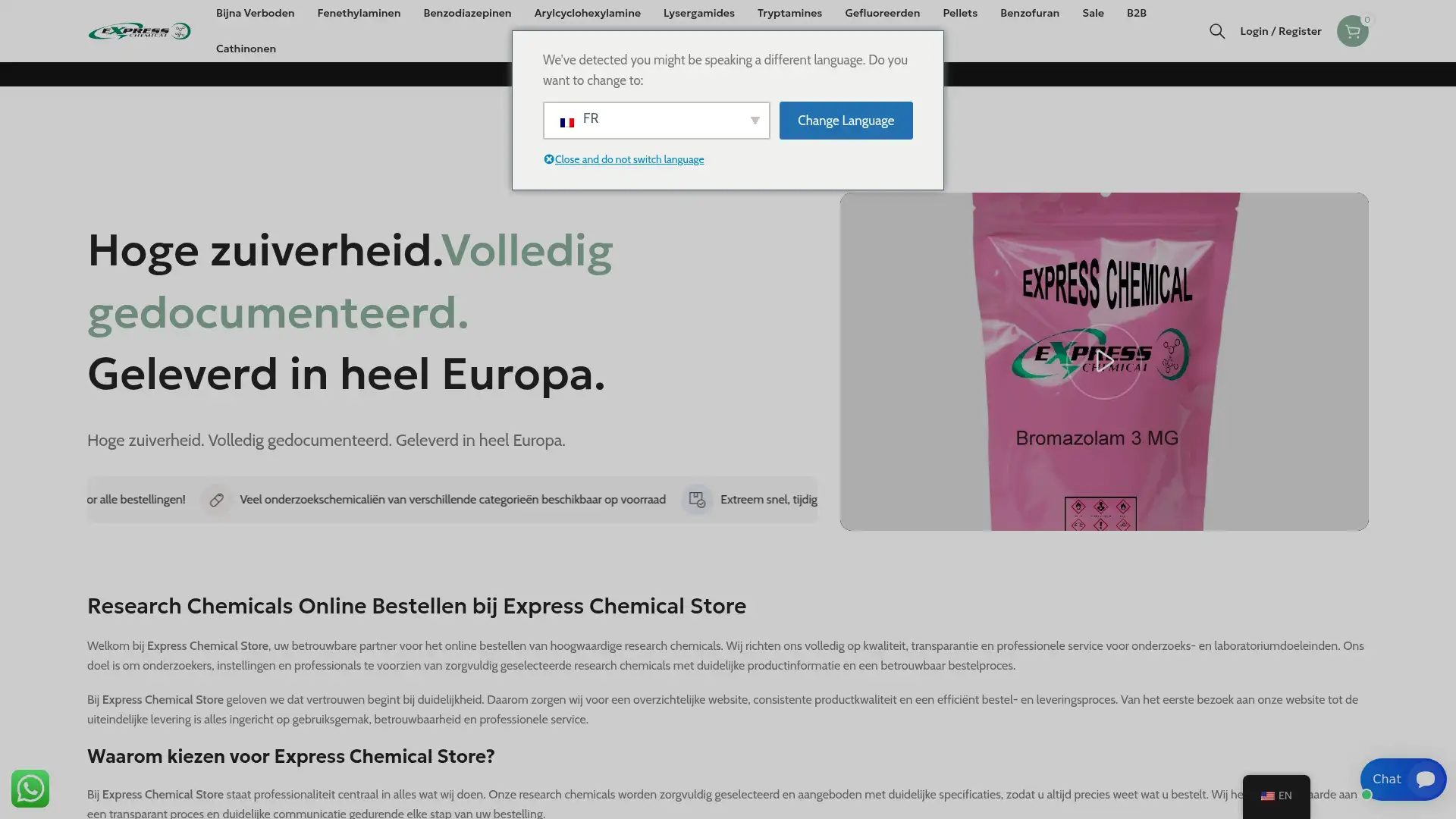 expresschemicalstore.eu screenshot