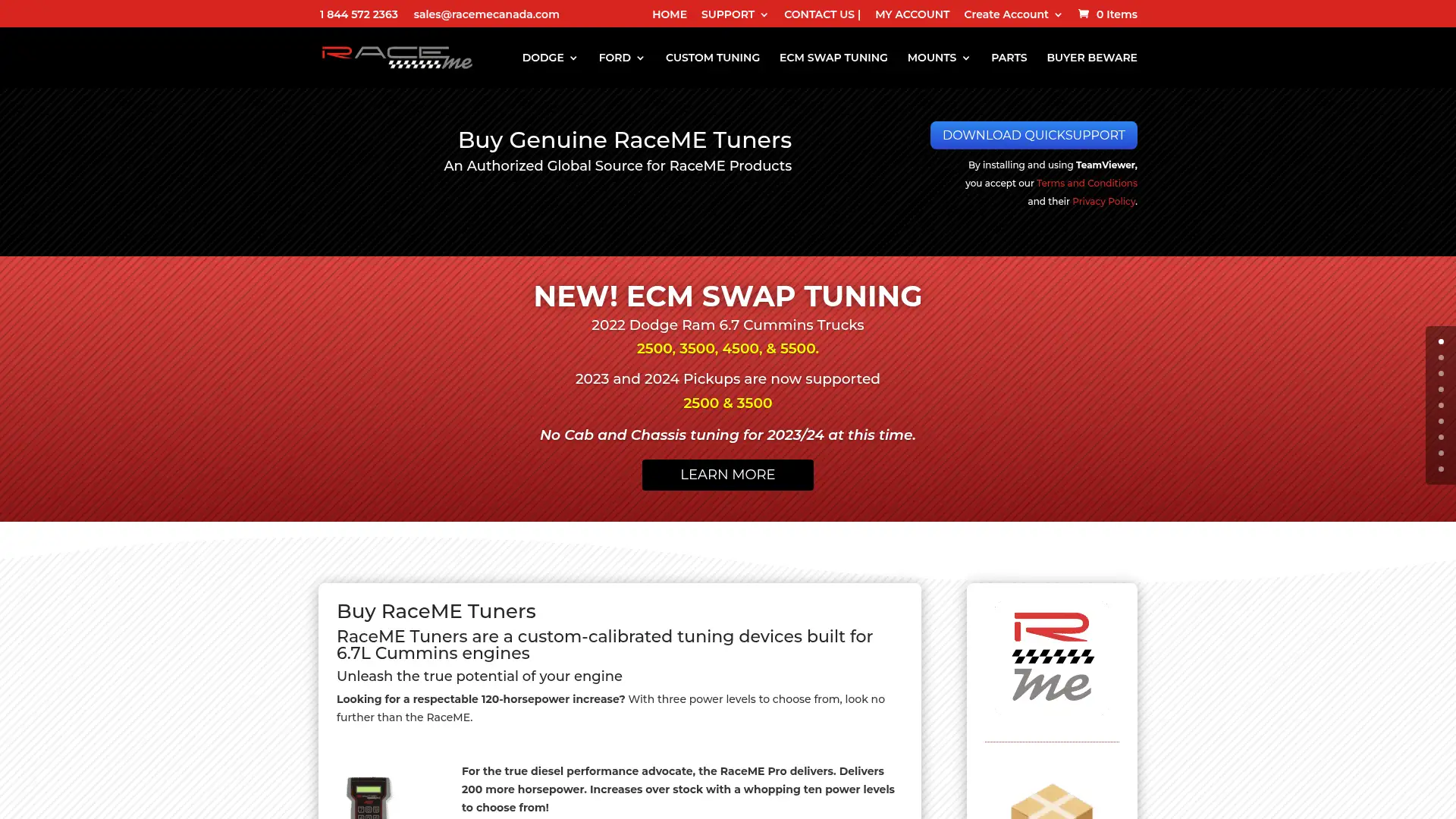 racemecanada.com screenshot