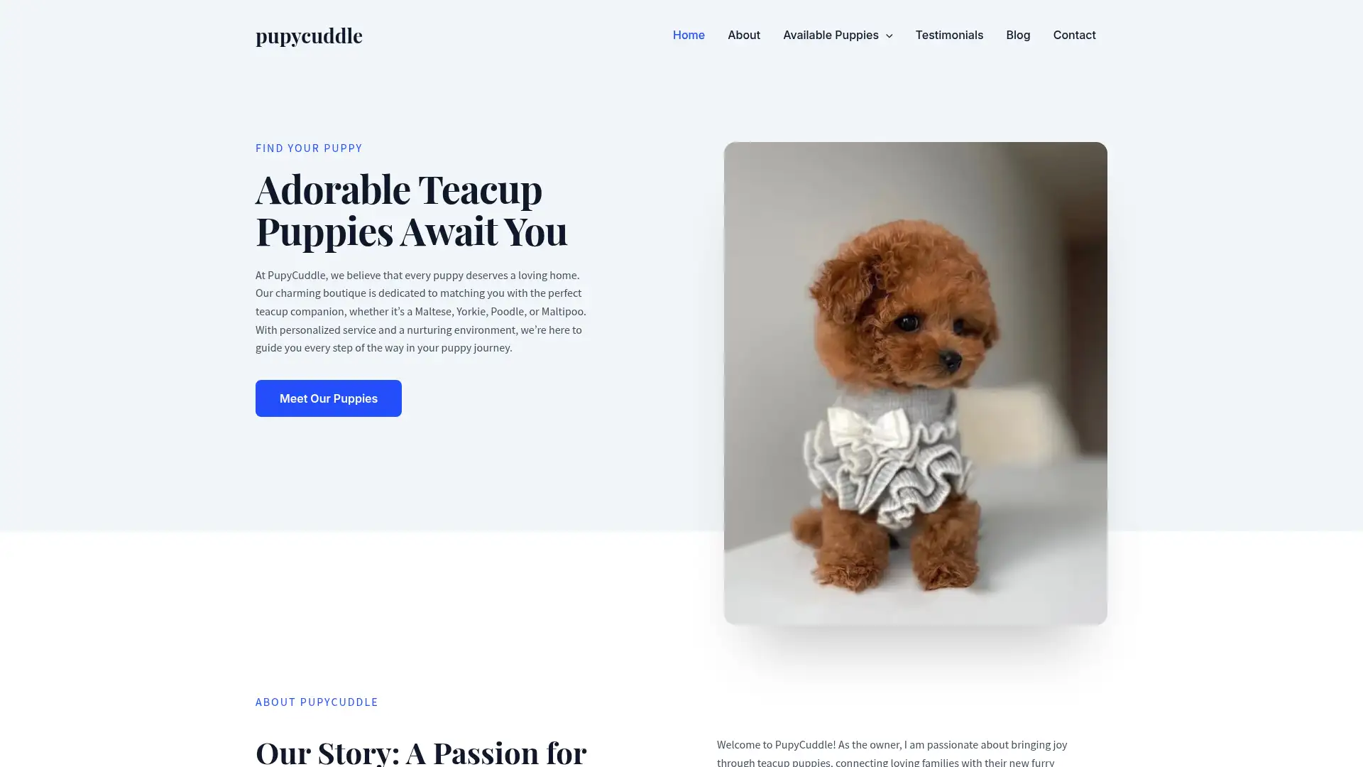 pupycuddle.store screenshot