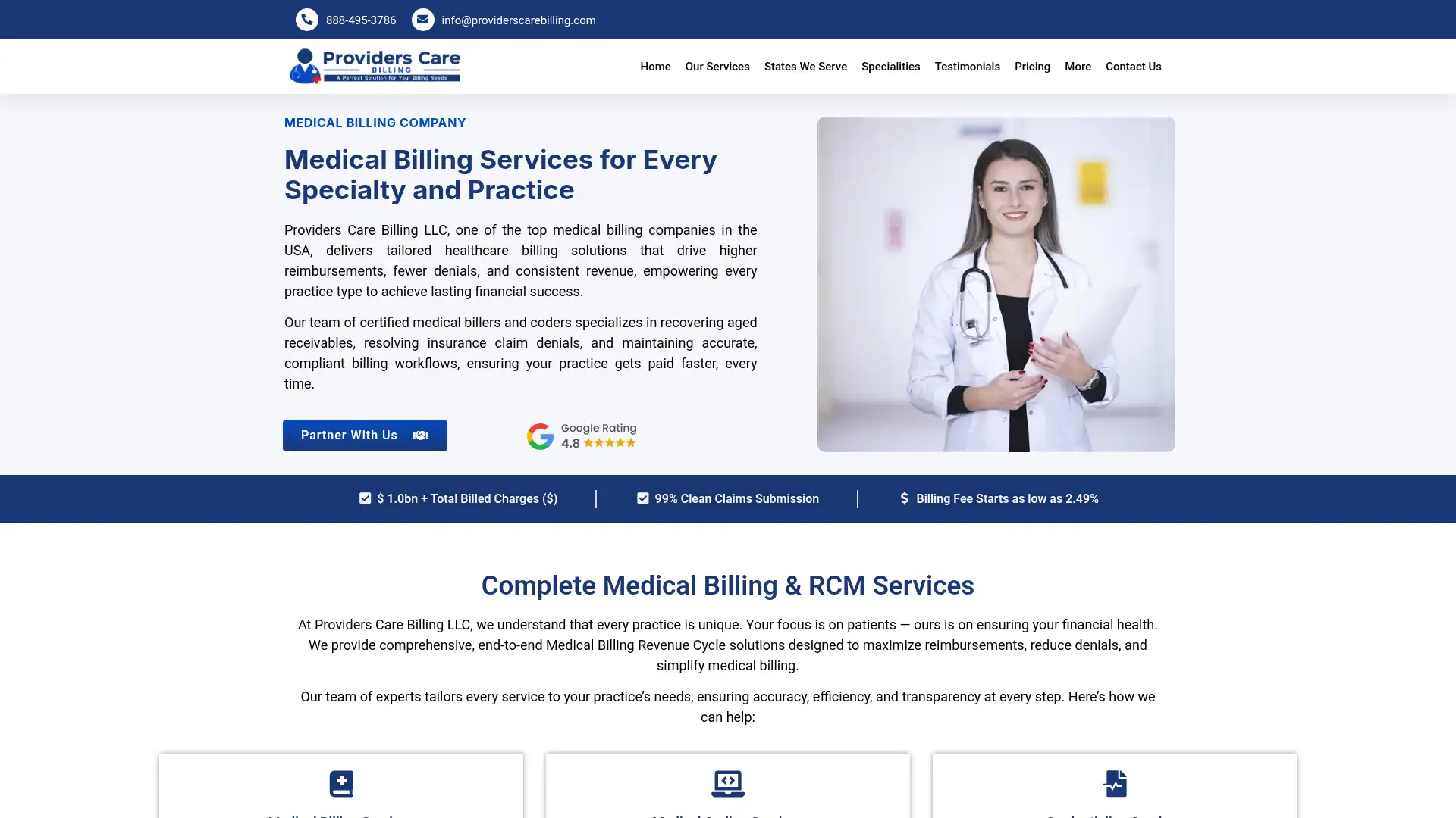 providerscarebilling.com screenshot
