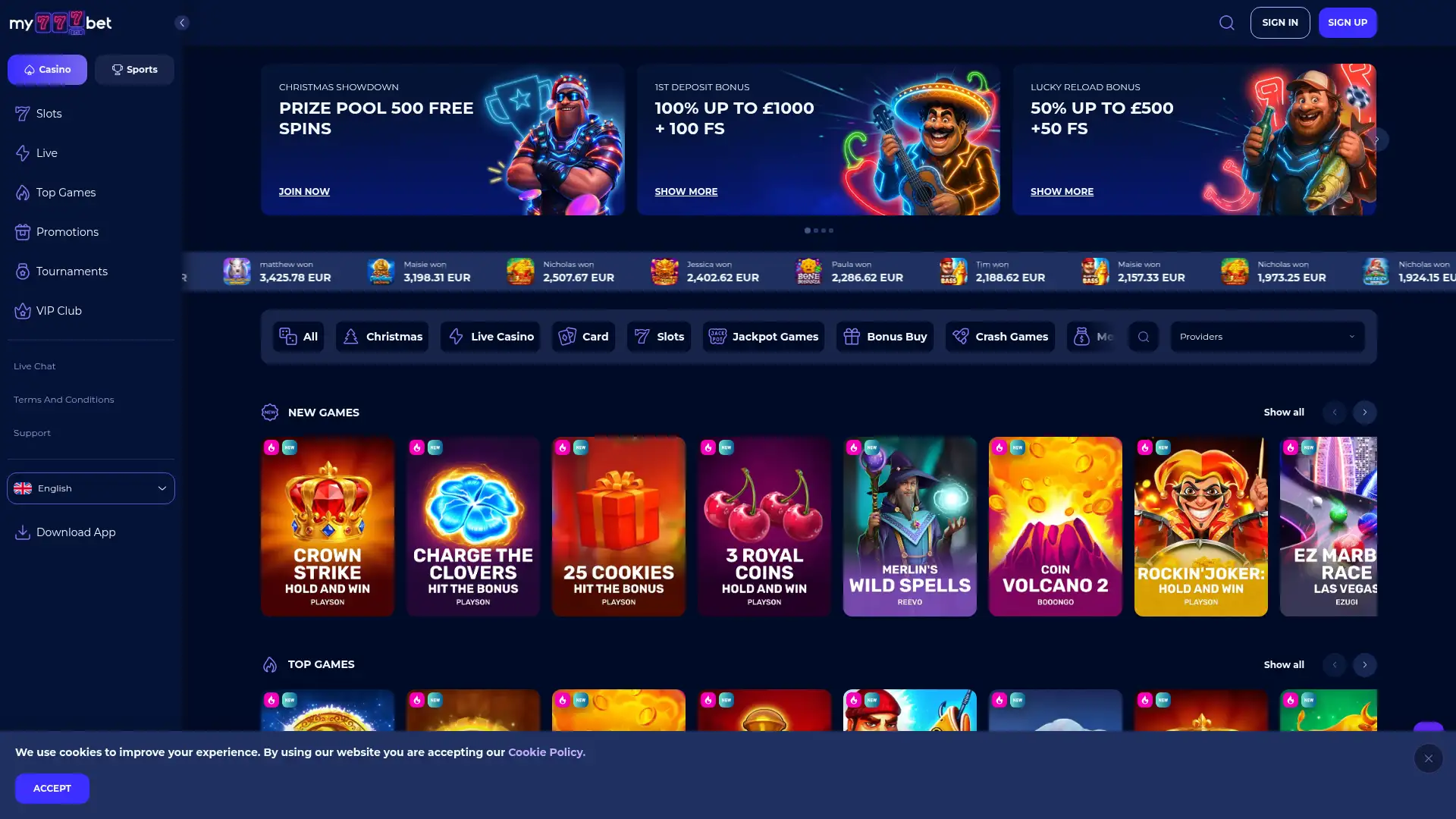 my777bet.com screenshot