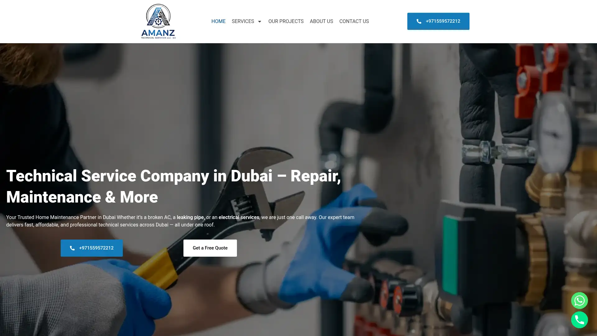 amanztechnicalservices.ae screenshot