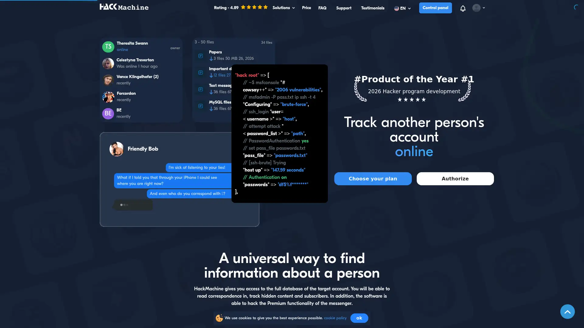 hackmachine.org screenshot