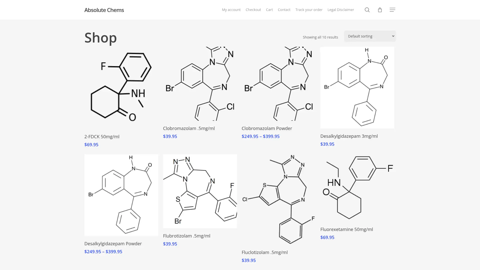 absolutechems.com screenshot