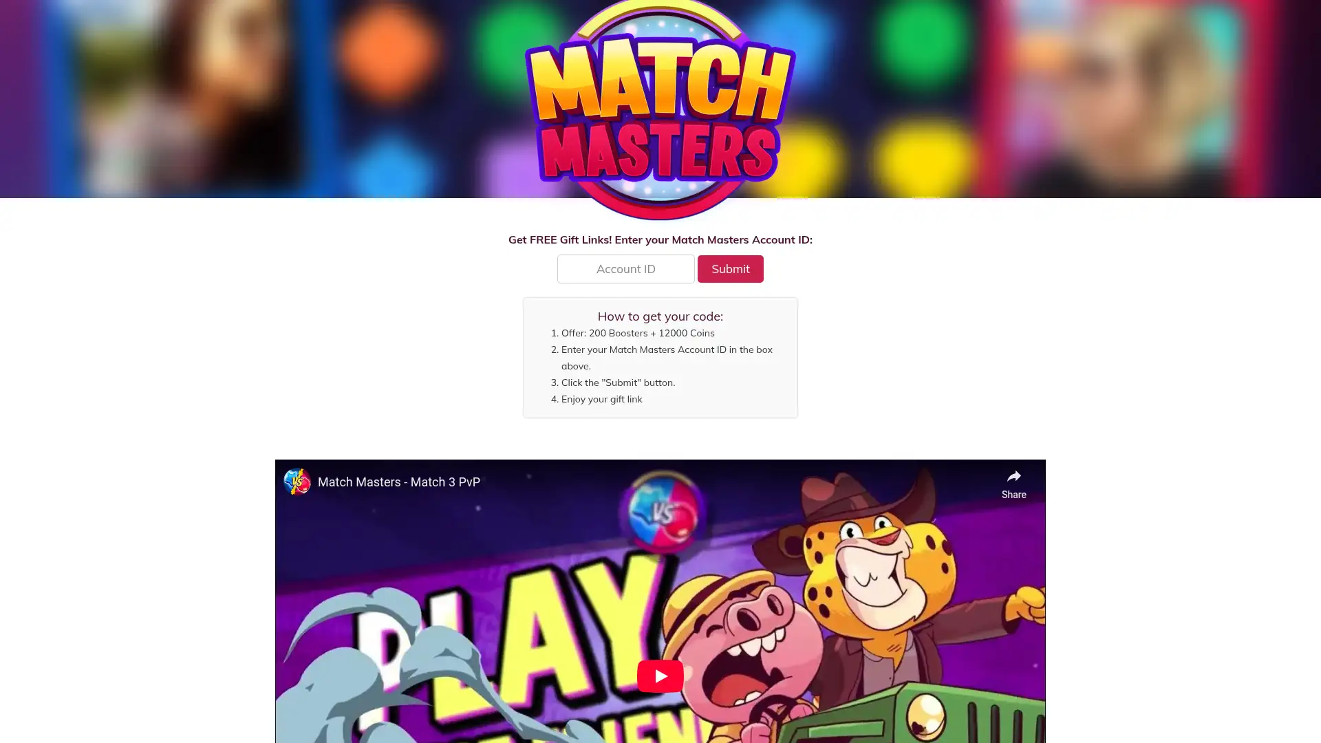 matchmasters.codes screenshot