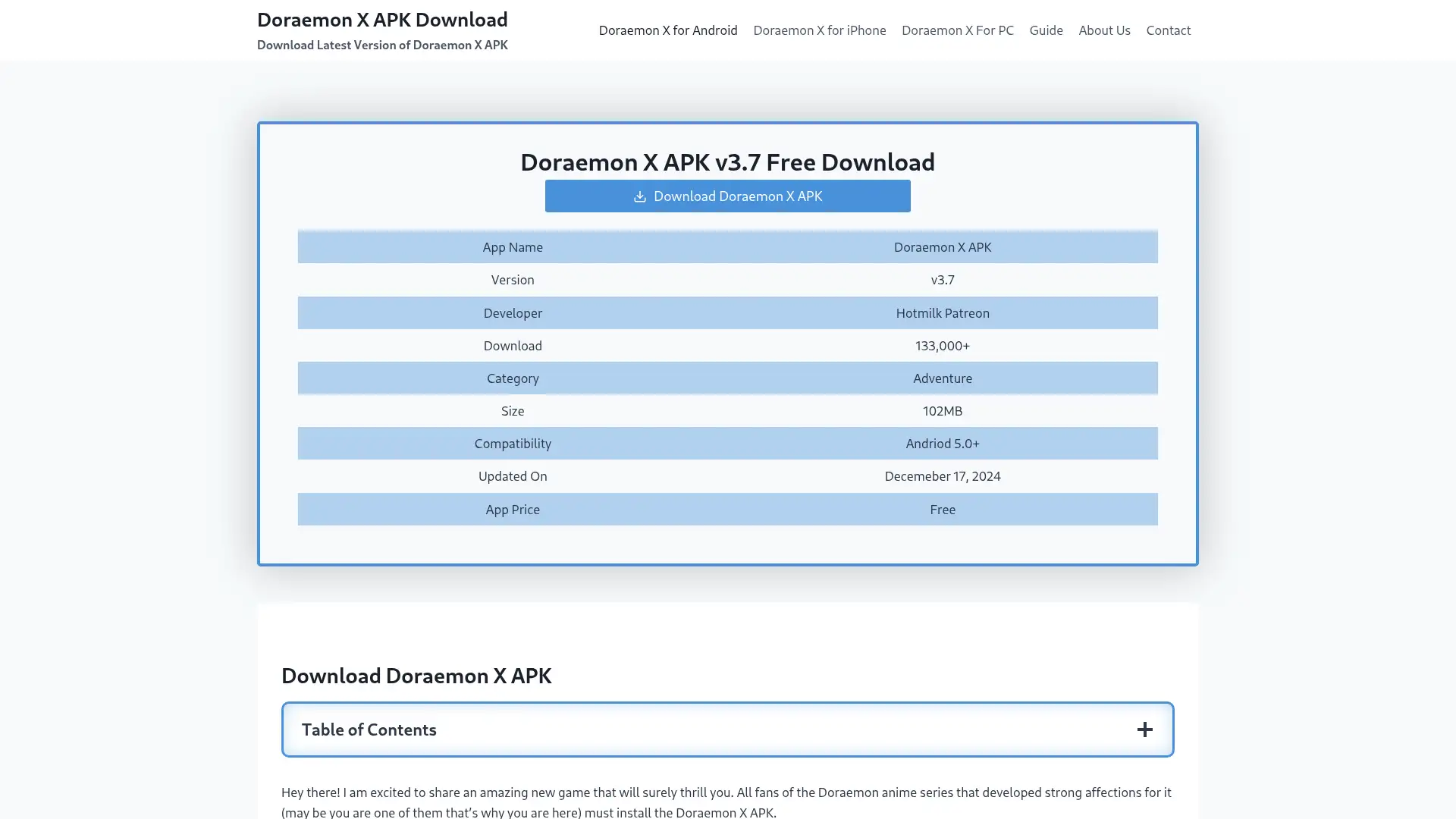 doraemonxapk.app screenshot