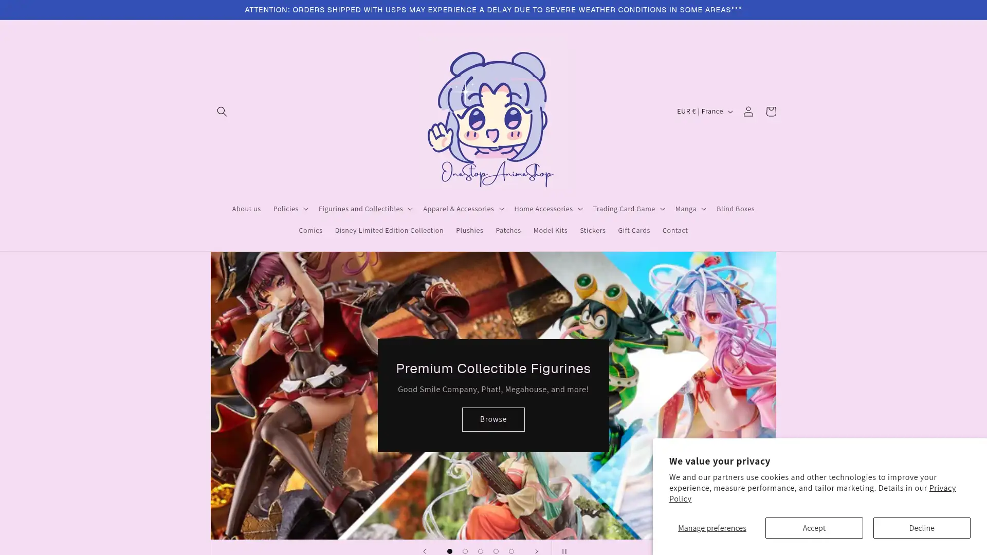 onestopanimeshoponline.com screenshot