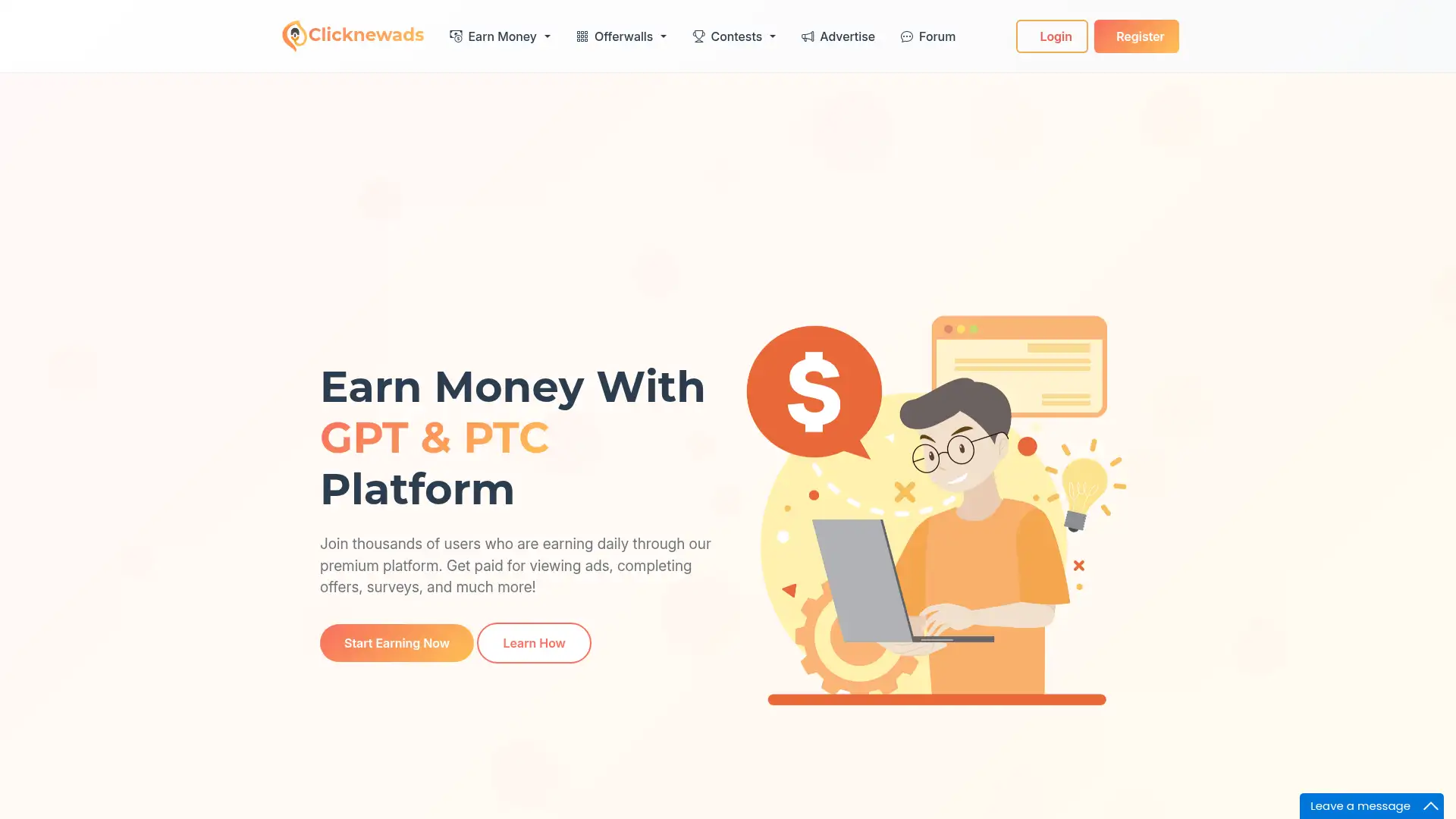 clicknewads.com screenshot